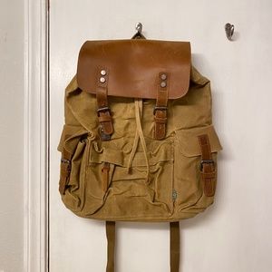 TSD Brand Canvas and Leather Backpack
